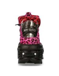 New Rock ANKLE BOOT ANIMAL PRINT IMPERFECT TANK WITH LACES M-MET011-C8 Online