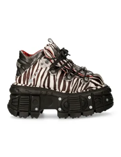 New Rock ANKLE BOOT ANIMAL PRINT IMPERFECT TANK WITH LACES M-MET011-C10 Outlet