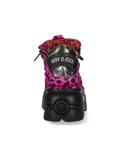 New Rock ANKLE BOOT ANIMAL PRINT TOWER WITH LACES M-MET011-C7 Sale