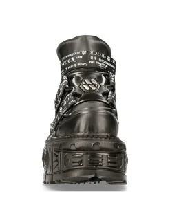 New Rock ANKLE BOOT BLACK IMPERFECT M-MET285-C2 Clearance