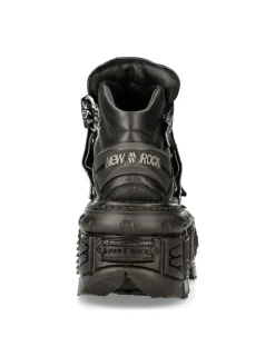 New Rock ANKLE BOOT BLACK IMPERFECT M-MET285-C2 Clearance
