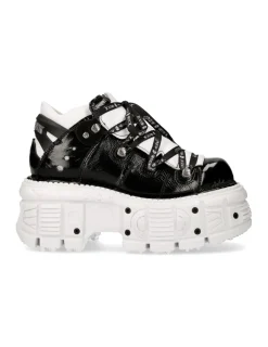 New Rock ANKLE BOOT BLACK IMPERFECT WITH LACES M-TANK106NLACE-C6