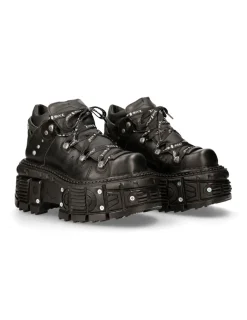 New Rock ANKLE BOOT BLACK IMPERFECT WITH LACES M-TANK106NLACE-C1 Online