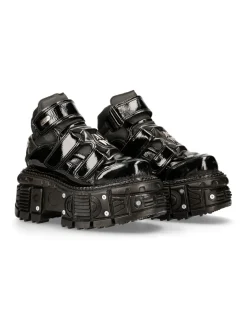 New Rock ANKLE BOOT BLACK IMPERFECT M-TANK008-R7 Hot