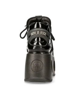 New Rock ANKLE BOOT BLACK NEPTUNO WITH LACES M-TANK006C-C8 New