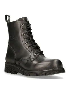 New Rock ANKLE BOOT BLACK PLANING WITH LACES M-NEWMILI084-S1 Clearance