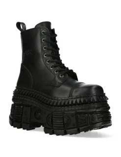 New Rock ANKLE BOOT BLACK TANK M-WALL083C-S3 New