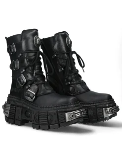 New Rock ANKLE BOOT BLACK TANK M-WALL373-C2
