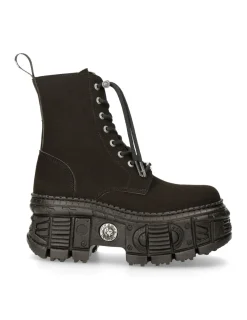 New Rock ANKLE BOOT BLACK TANK WITH LACES M-WALL026N-V1 Clearance