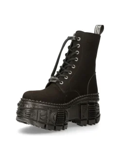 New Rock ANKLE BOOT BLACK TANK WITH LACES M-WALL026N-V1 Clearance