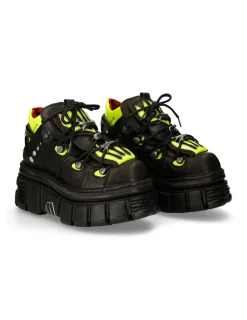 New Rock ANKLE BOOT BLACK TOWER WITH LACES M-MET011-C1