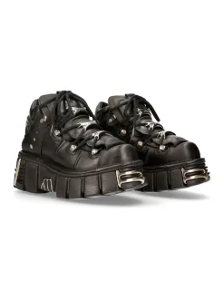 New Rock ANKLE BOOT BLACK TOWER WITH LACES M-106-S1