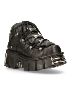 New Rock ANKLE BOOT BLACK TOWER WITH LACES M-106-S1