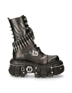 New Rock BOOT BLACK IMPERFECT WITH LACES M-297-C4 New