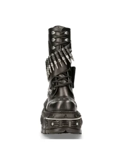 New Rock BOOT BLACK IMPERFECT WITH LACES M-297-C4 New