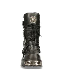 New Rock BOOT BLACK REACTOR WITH BUCKLES AND LACES M-391-S1 Best