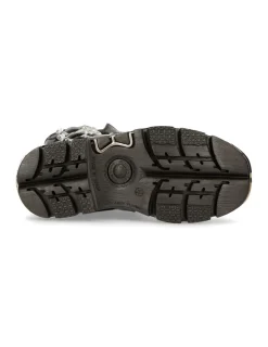 New Rock BOOT BLACK REACTOR WITH BUCKLES AND LACES M-391-S1 Best