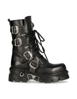 New Rock BOOT BLACK REACTOR WITH LACES M-373-S29 Best