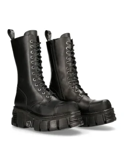 New Rock BOOT BLACK TOWER WITH LACES M-MILI211-C14 Discount