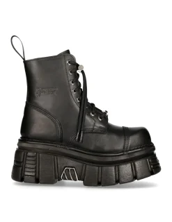 New Rock BOOT BLACK TOWER WITH LACES M-NEWMILI083-S21 Hot