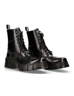New Rock BOOT BLACK TOWER WITH LACES M-WALL126N-C1 Clearance