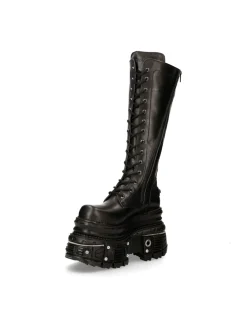 New Rock HIGH BOOT BLACK IMPERFECT WITH LACES M-235-C11 Best