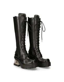 New Rock HIGH BOOT BLACK NEW WITH LACES M-236-S1 Online
