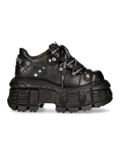 New Rock SHOE BLACK IMPERFECT WITH LACES M-TANK120NSHLACE-S1 Clearance