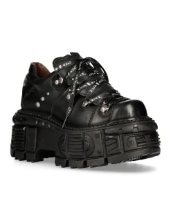 New Rock SHOE BLACK IMPERFECT WITH LACES M-TANK120NSHLACE-S1 Clearance
