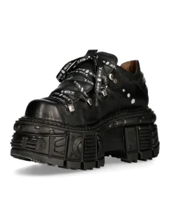 New Rock SHOE BLACK IMPERFECT WITH LACES M-TANK120NSHLACE-S1 Clearance