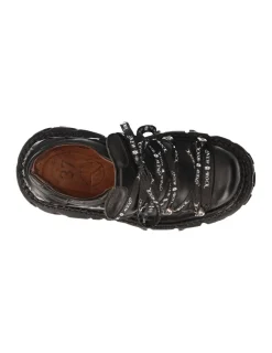 New Rock SHOE BLACK IMPERFECT WITH LACES M-TANK120NSHLACE-S1 Clearance